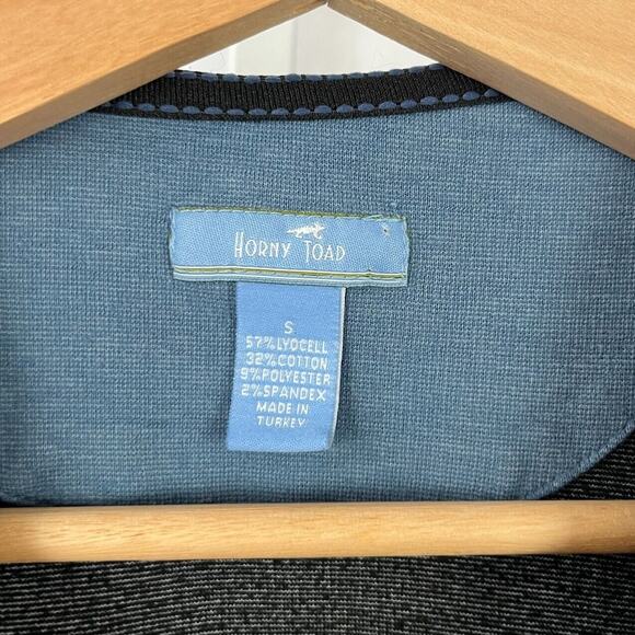 HORNY TOAD & Co  S Short Sleeve T Shirt Shift Dress Cotton Lyocell Blue Black - Picture 2 of 4